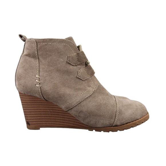 Rampage Shoes Womens 7.5 Booties Wedge Fashion Classic Comfort Chukka Lace Up - Picture 2 of 13